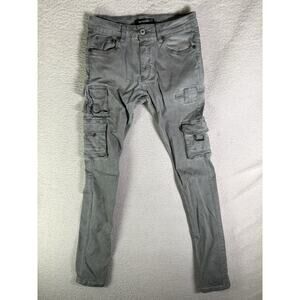Serenade Skinny Cargo Jeans Pants Mens 30x33 Hip Hop Emo Skater Grunge